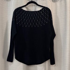NWT Vila Milano Black Diamond-Studded Women's Black Sweater Size Small